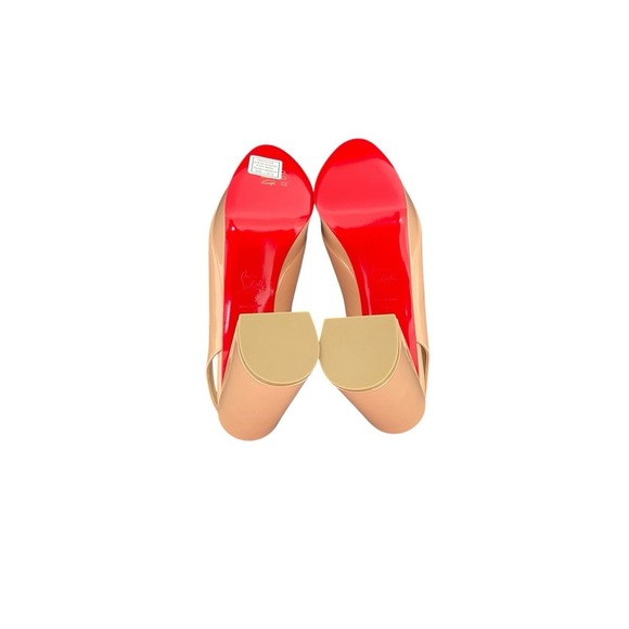 Christian Louboutin Movida 130 Nude Patent Leather Slingback Heel EU 38.5 US 8.5 - Picture 7 of 12